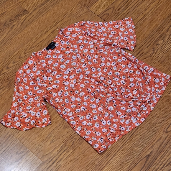 Sanctuary Floral Orange Women's Top Size M - Picture 3 of 5